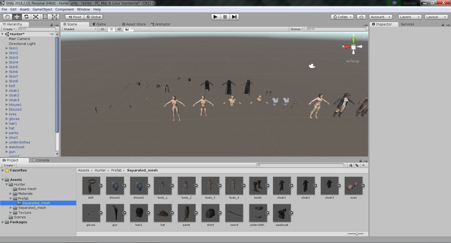 Girl hunter Free low-poly 3D model_27