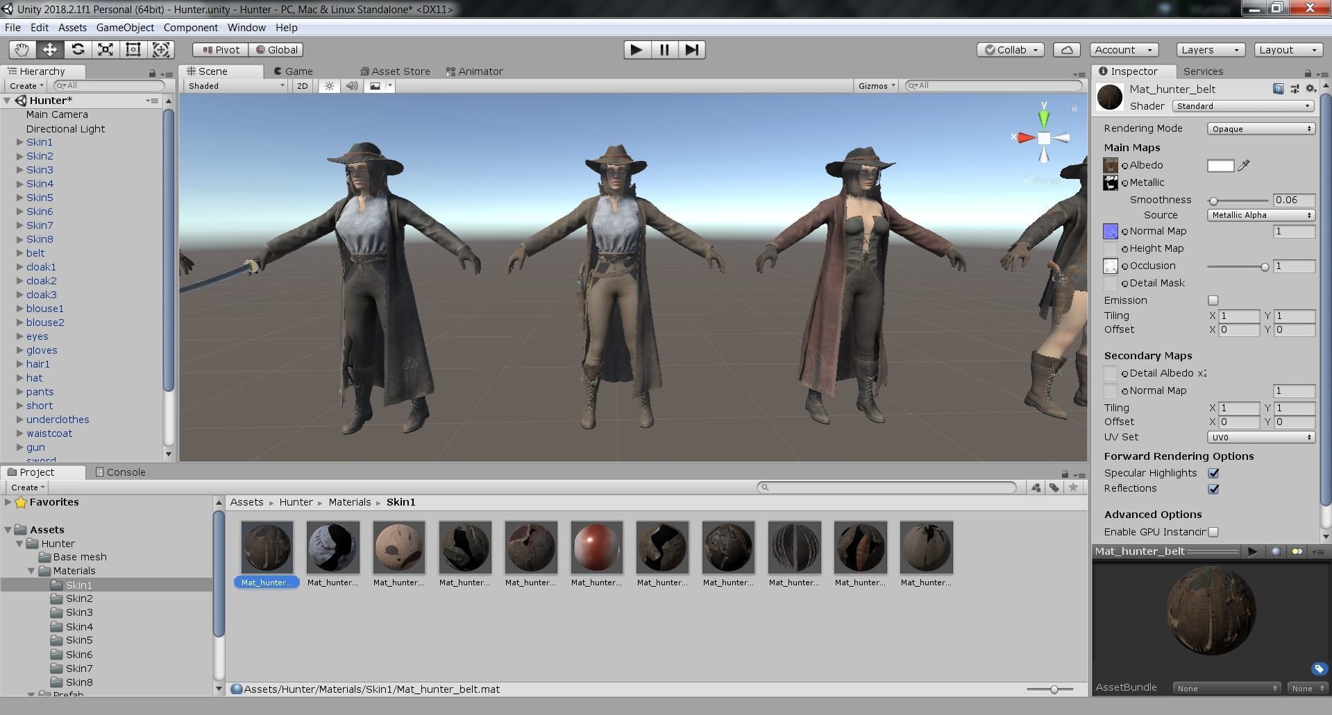 Girl hunter Free low-poly 3D model_26