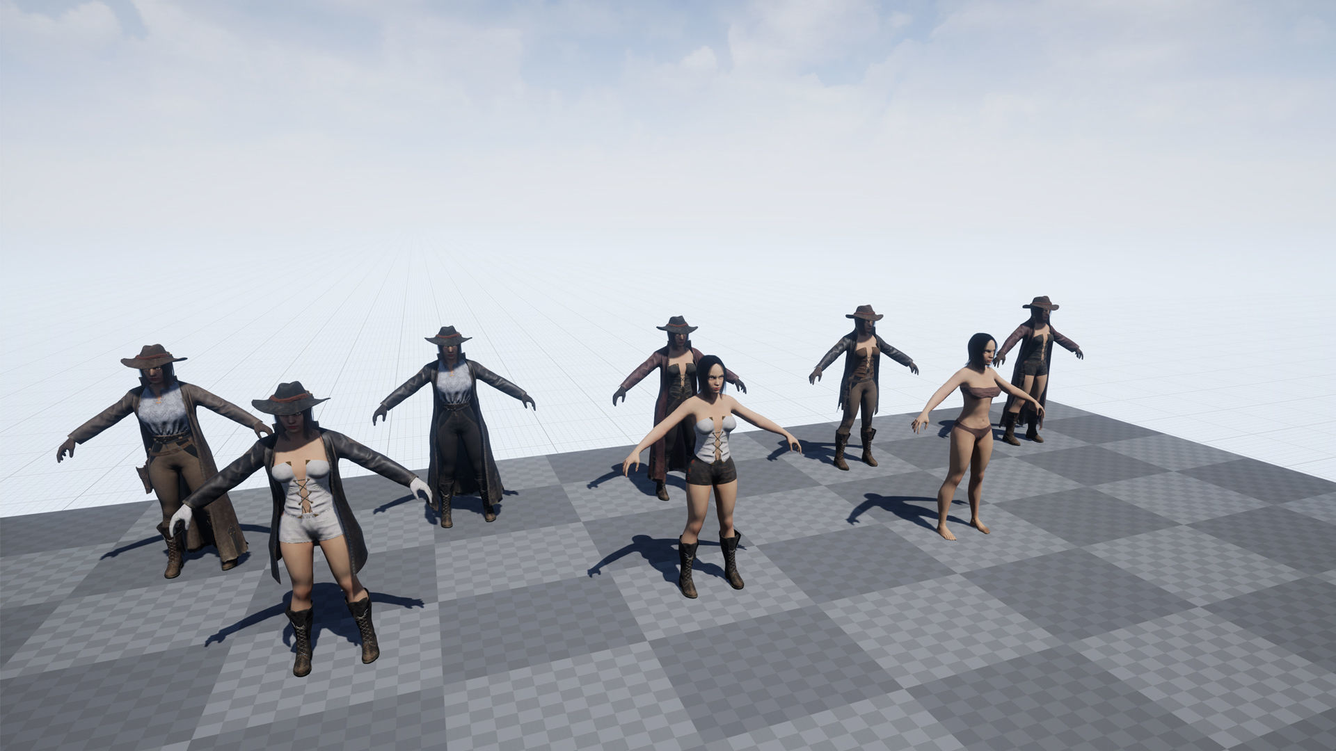 Girl hunter Free low-poly 3D model_20