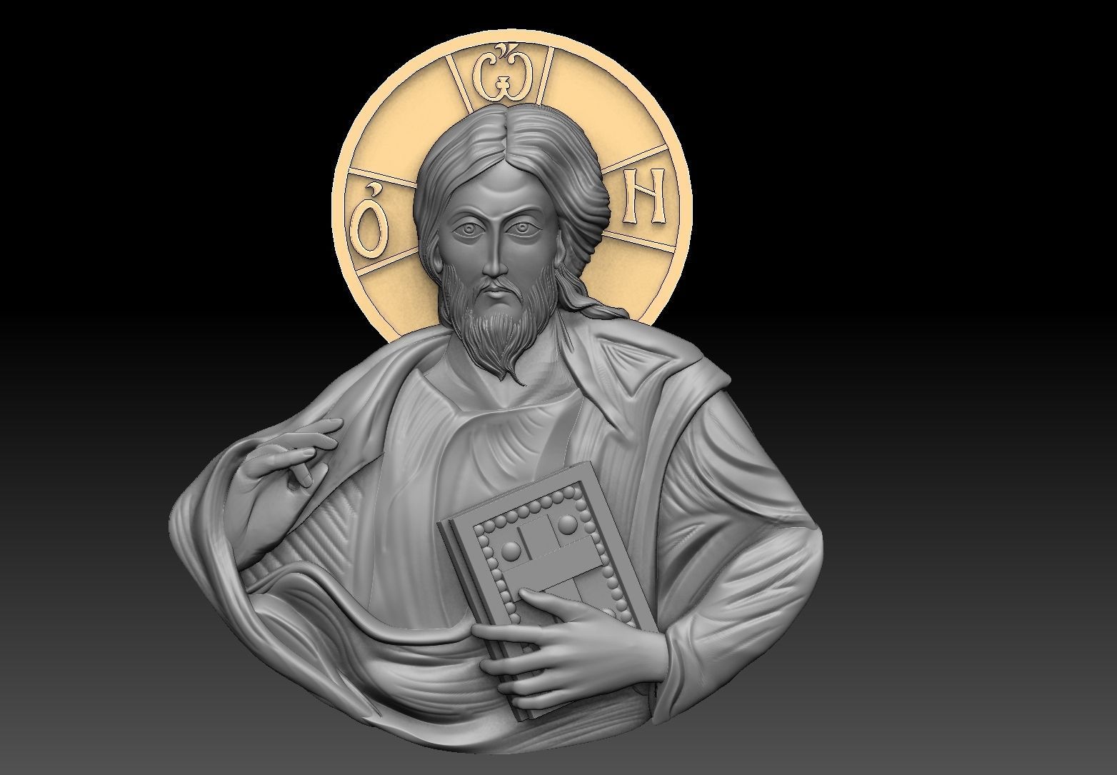 JESUS CHRIST PANTOCRATOR ORTHODOX  3D print model_3