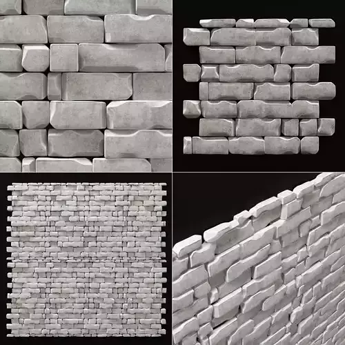 Wall brick splinter clay decor n1