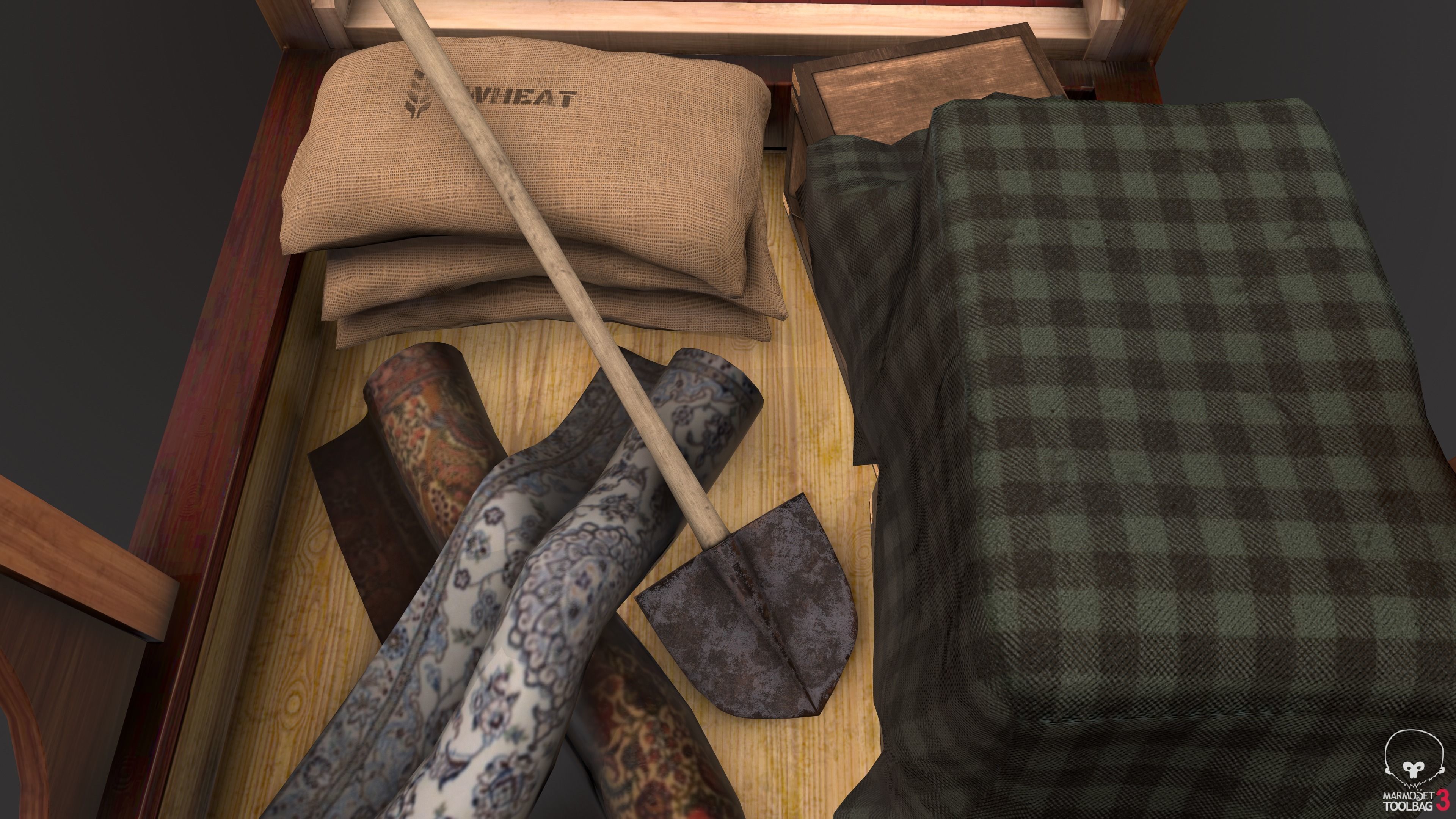 Peddler Cart Low-poly 3D model_8