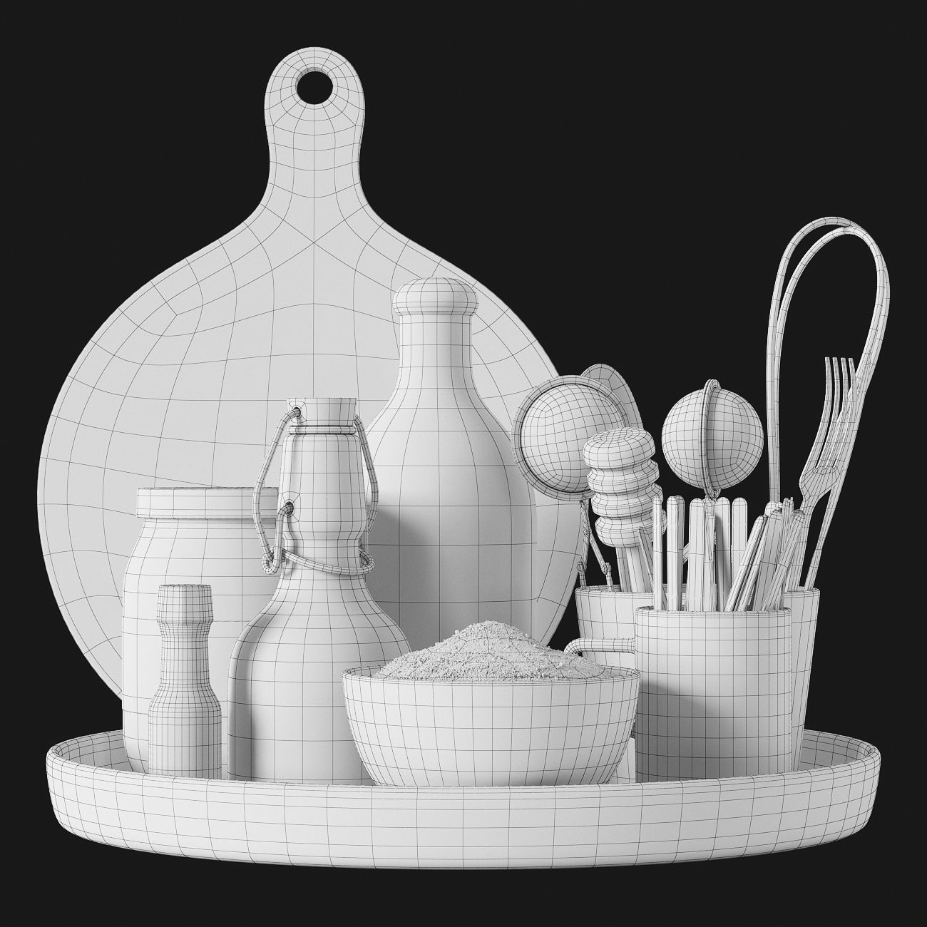Kitchen Decoration set 3D model_6