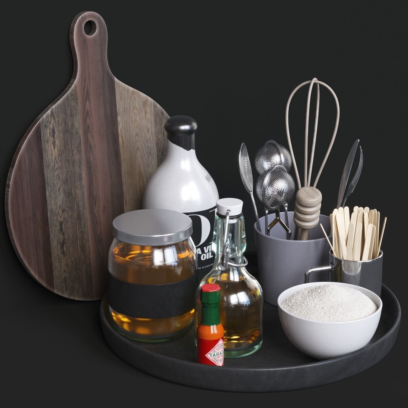 Kitchen Decoration set 3D model_2