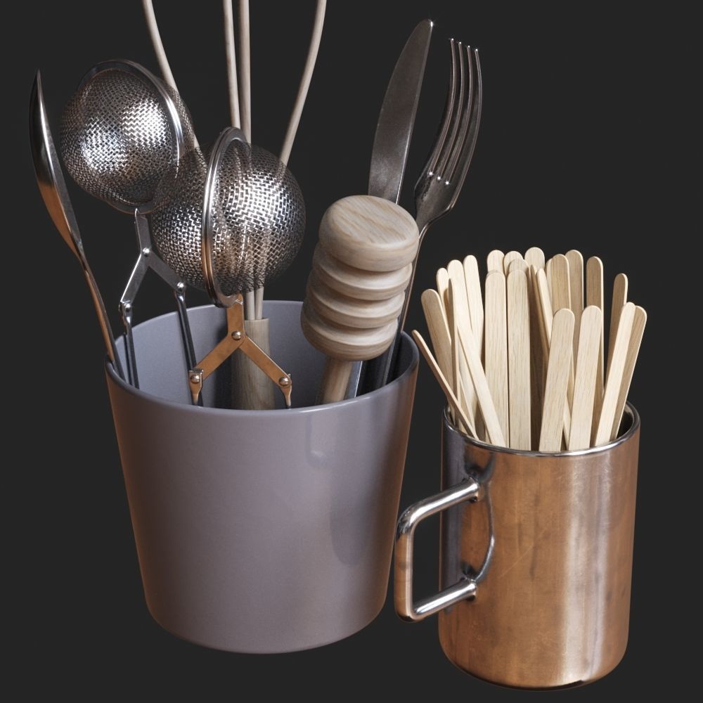 Kitchen Decoration set 3D model_3