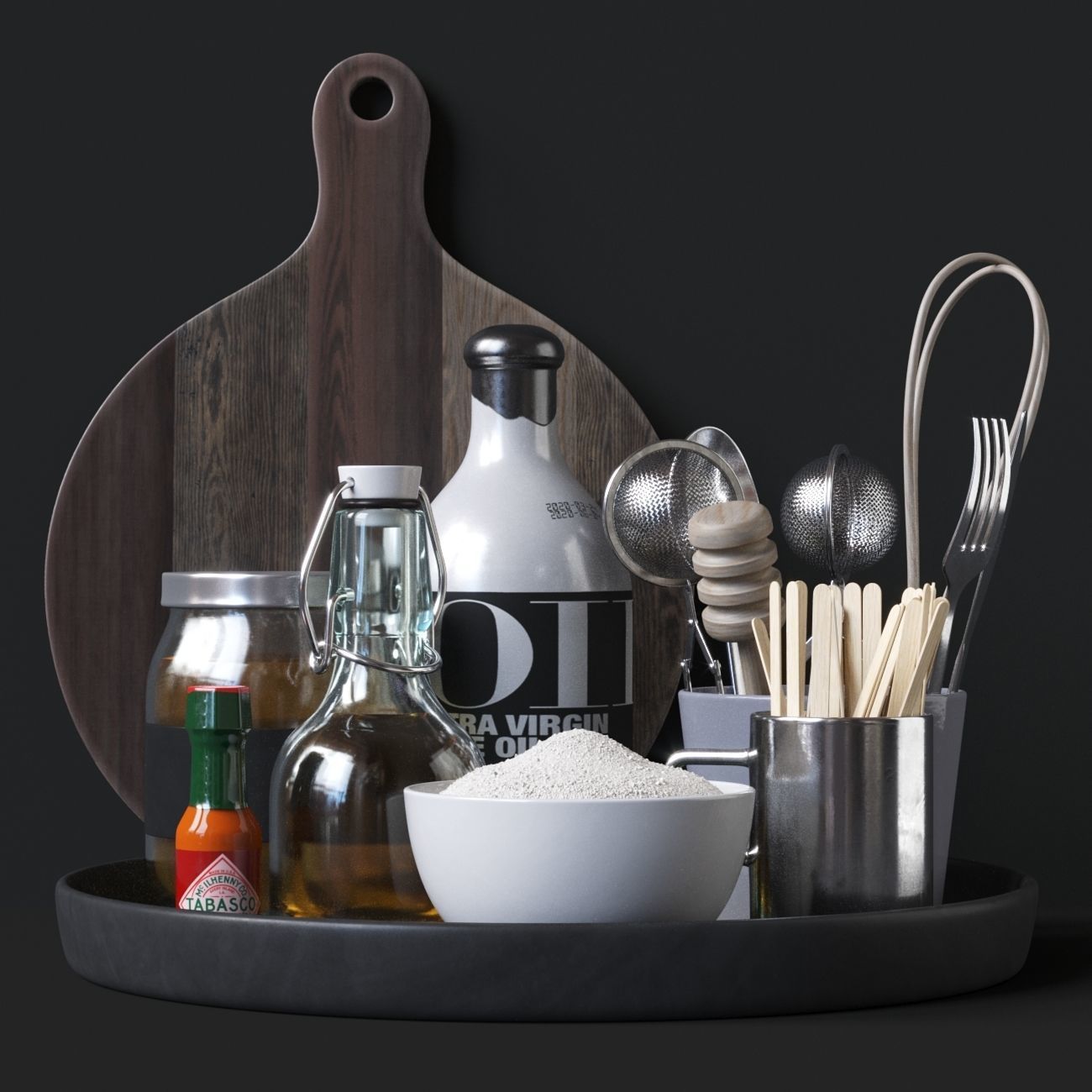 Kitchen Decoration Set 3d Model Cgtrader