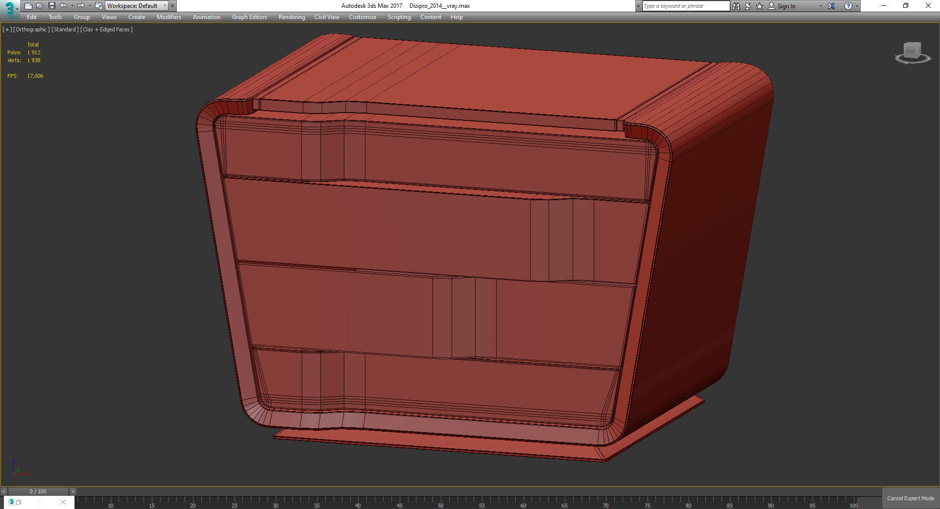 Turri MELTING LIGHT Bedside table 3d model Low-poly 3D model_3