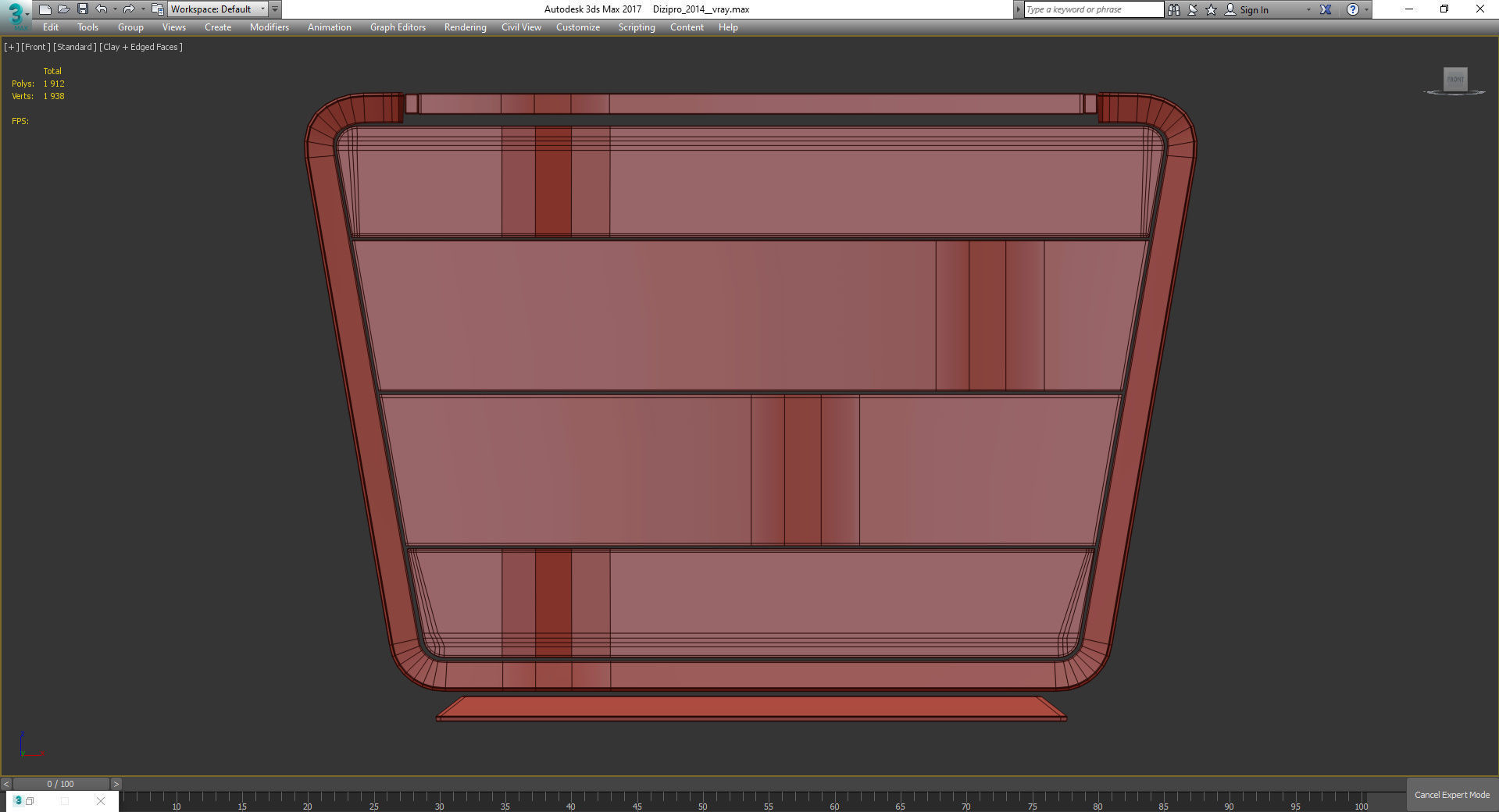 Turri MELTING LIGHT Bedside table 3d model Low-poly 3D model_2