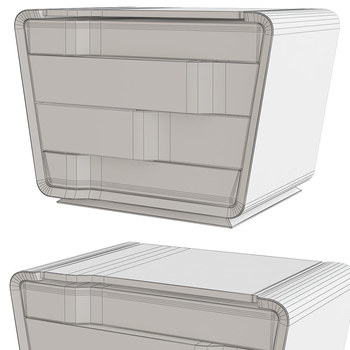 Turri MELTING LIGHT Bedside table 3d model Low-poly 3D model_1