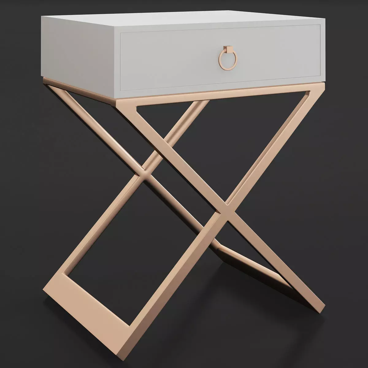 Safavieh Zarina 1-Drawer Modern Glam Cross 3d model Low-poly 3D model