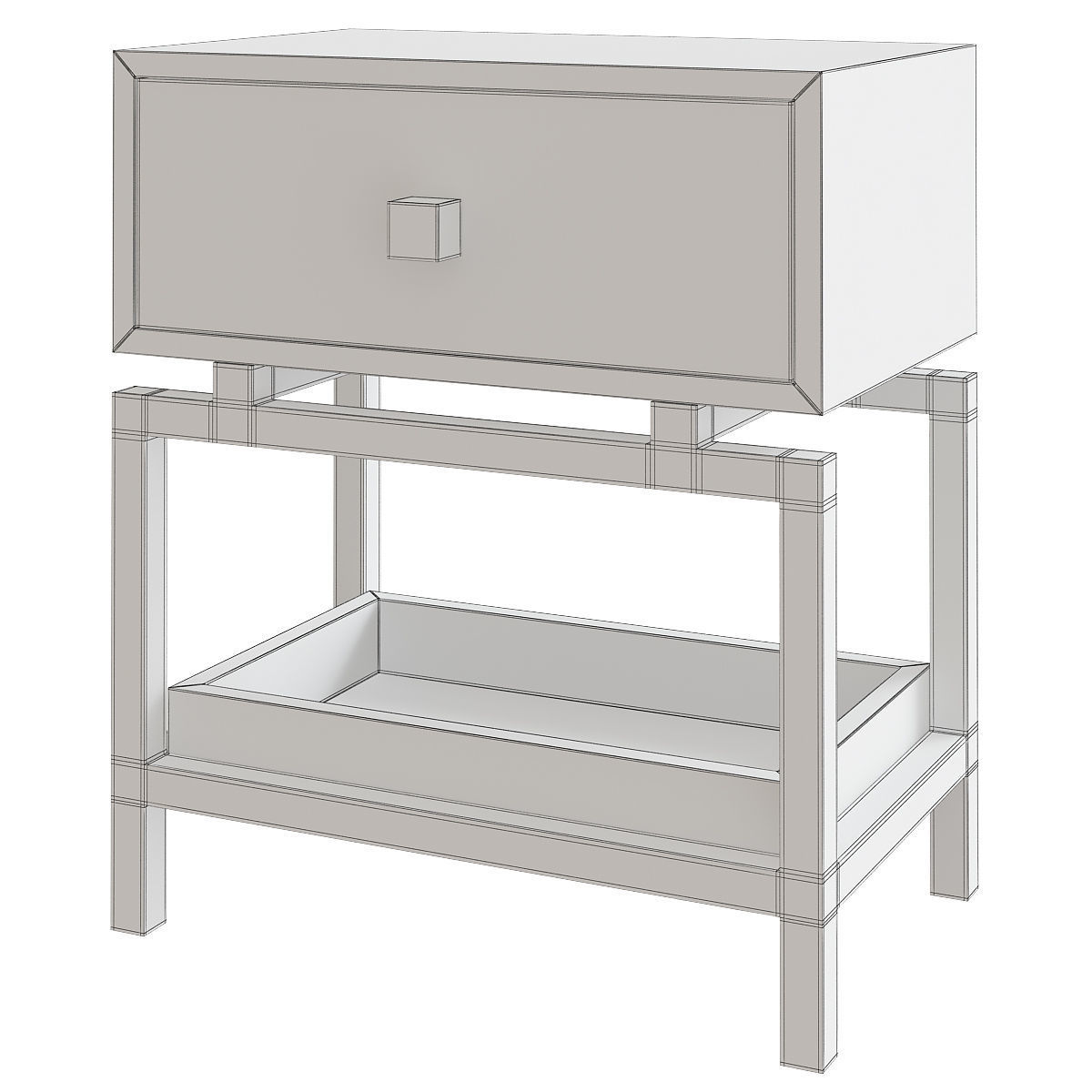 Bedside table Sokol 3d model Low-poly 3D model_1
