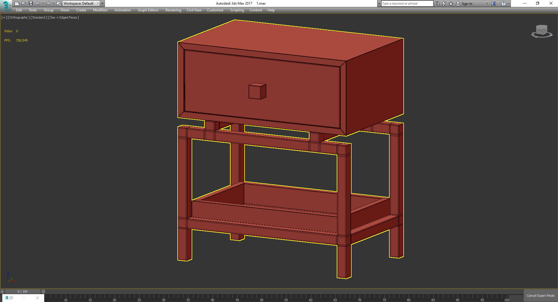 Bedside table Sokol 3d model Low-poly 3D model_3