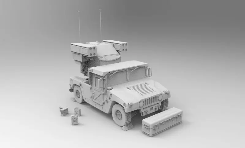 AN-TWQ-1 Avenger - HMMWV M1097A2 3D print model_0