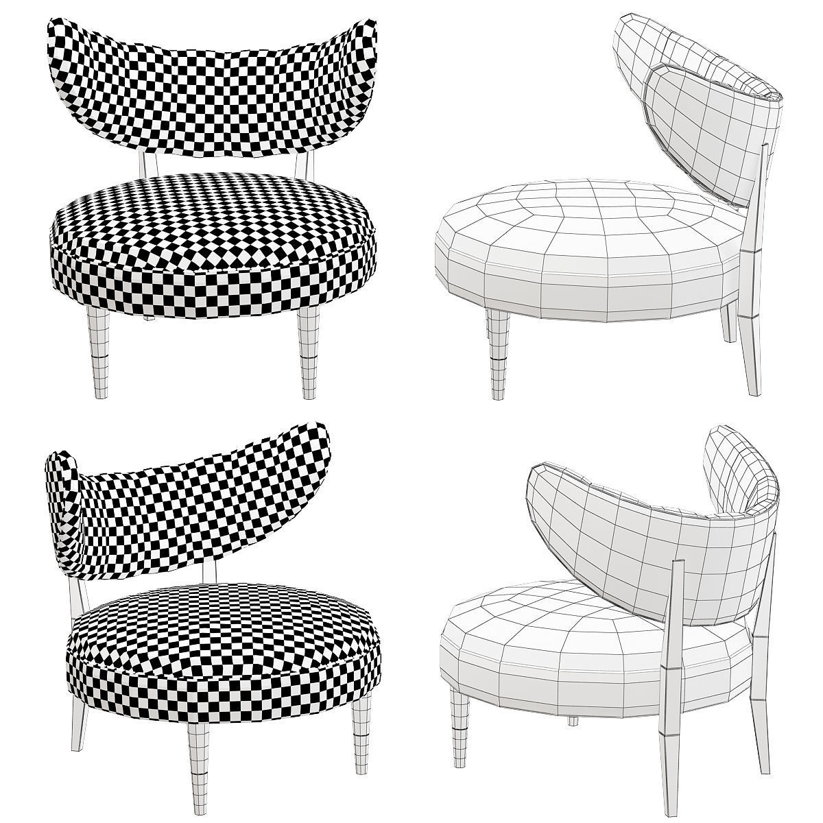 Rue Side Chair 3d model Low-poly 3D model_1