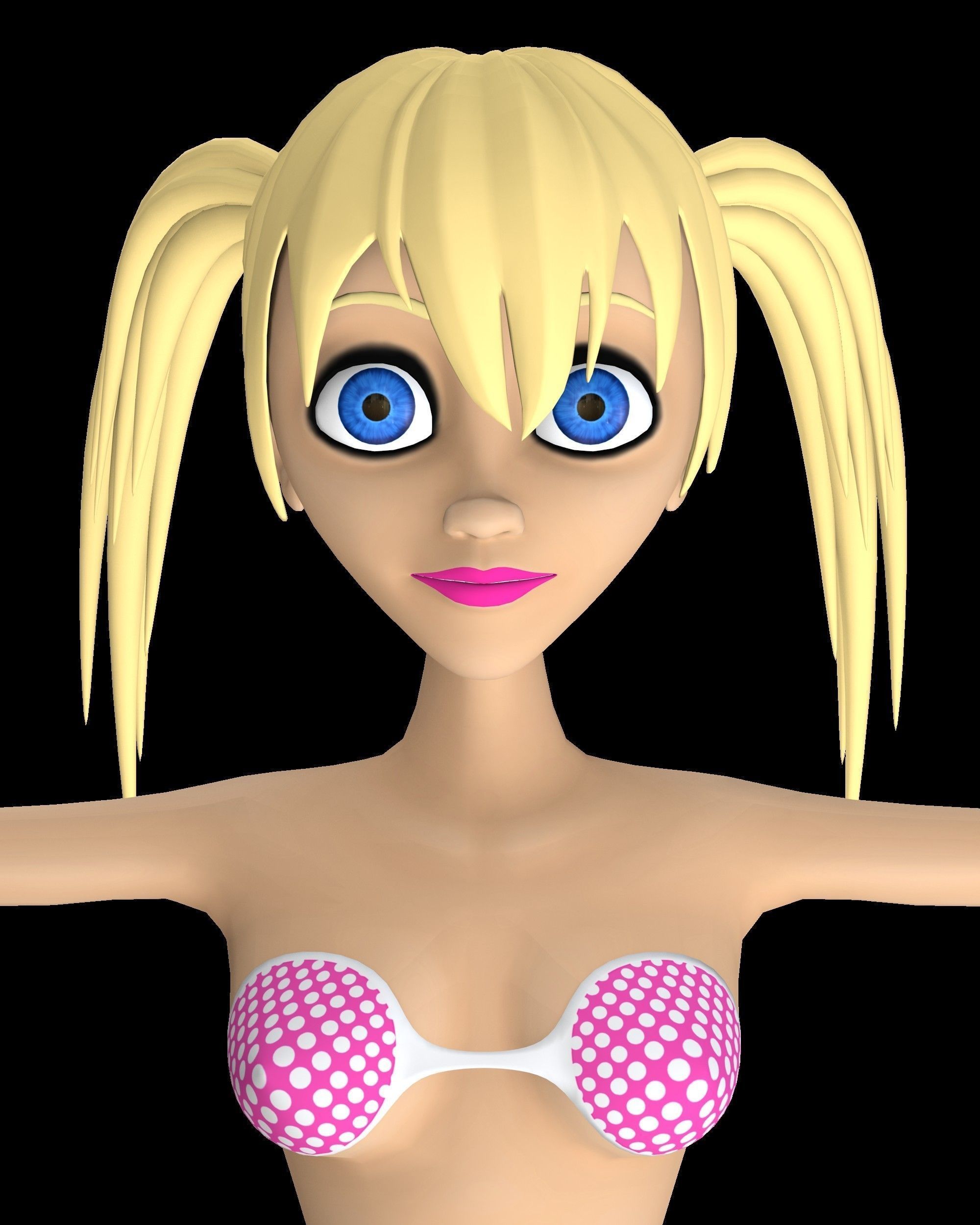 Alisa Toon Girl Low-poly 3D model_22