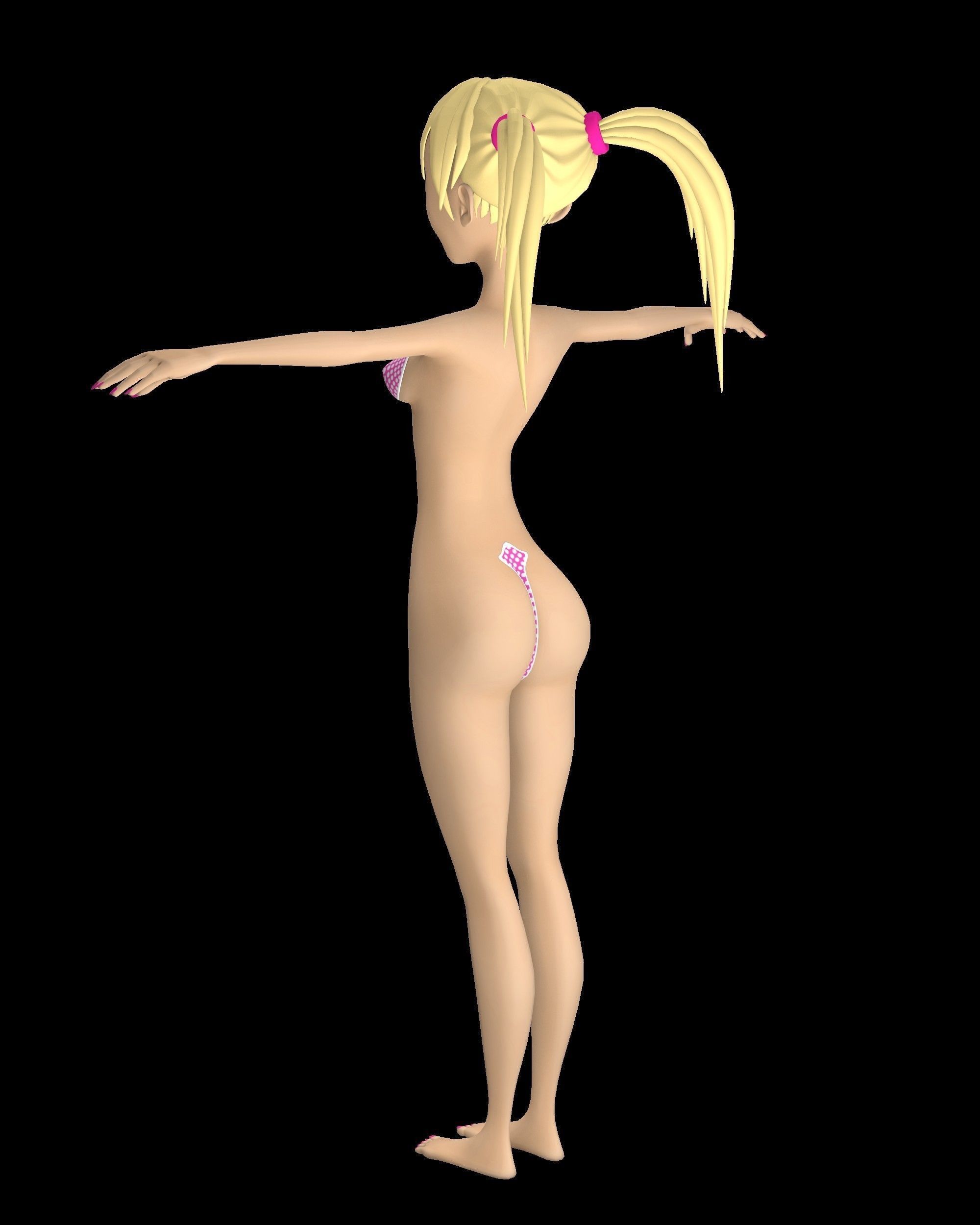 Alisa Toon Girl Low-poly 3D model_3