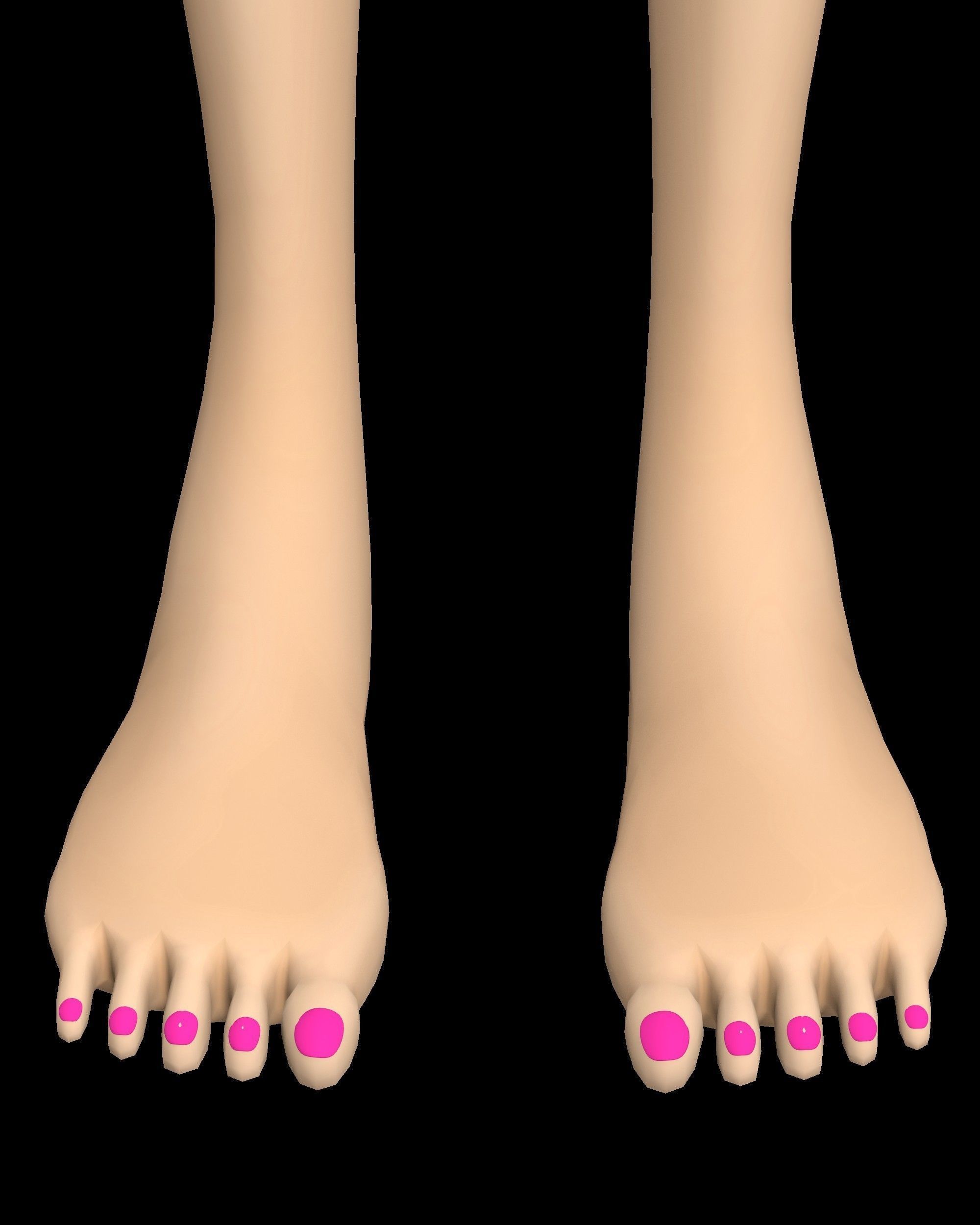 Alisa Toon Girl Low-poly 3D model_16