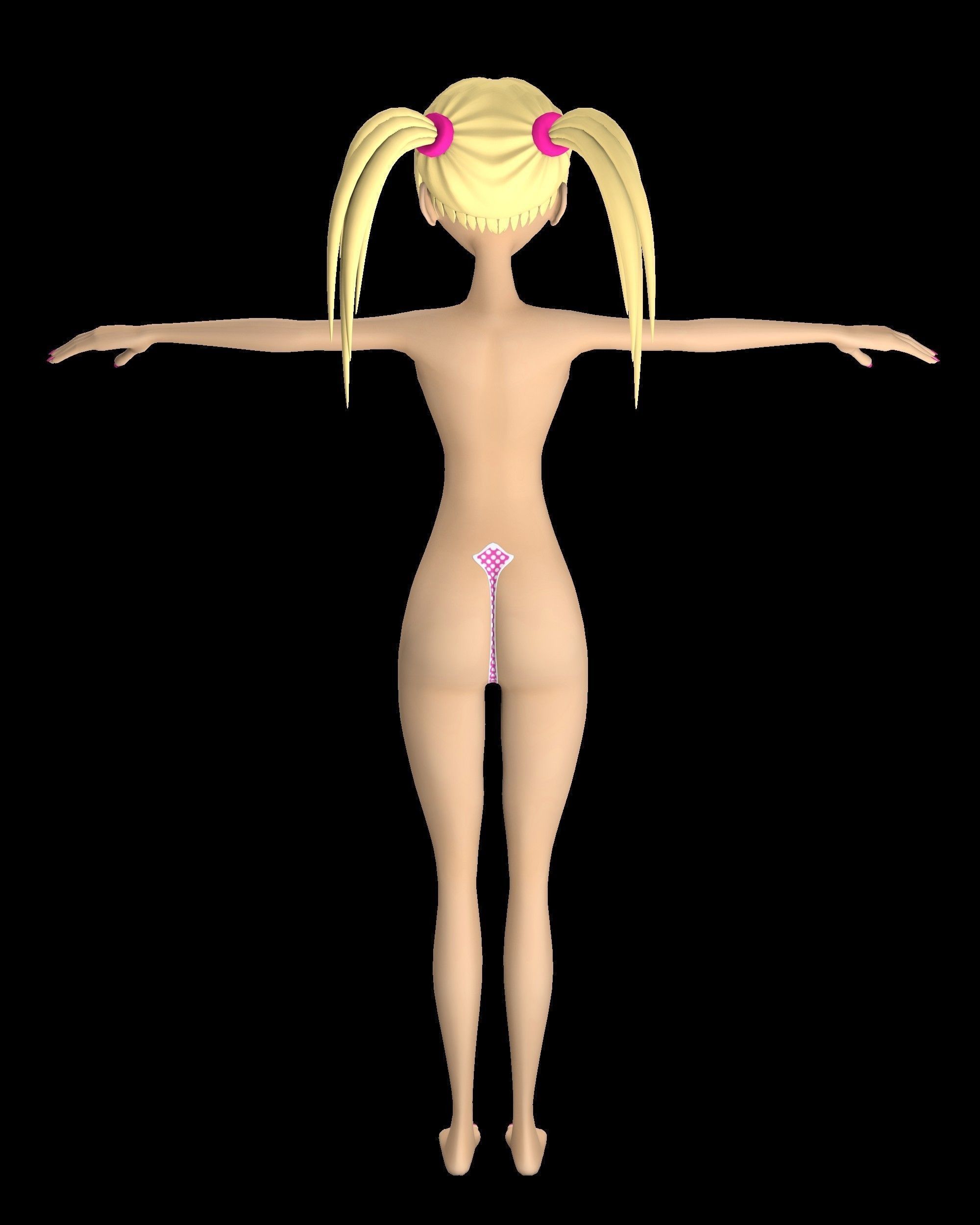 Alisa Toon Girl Low-poly 3D model_4