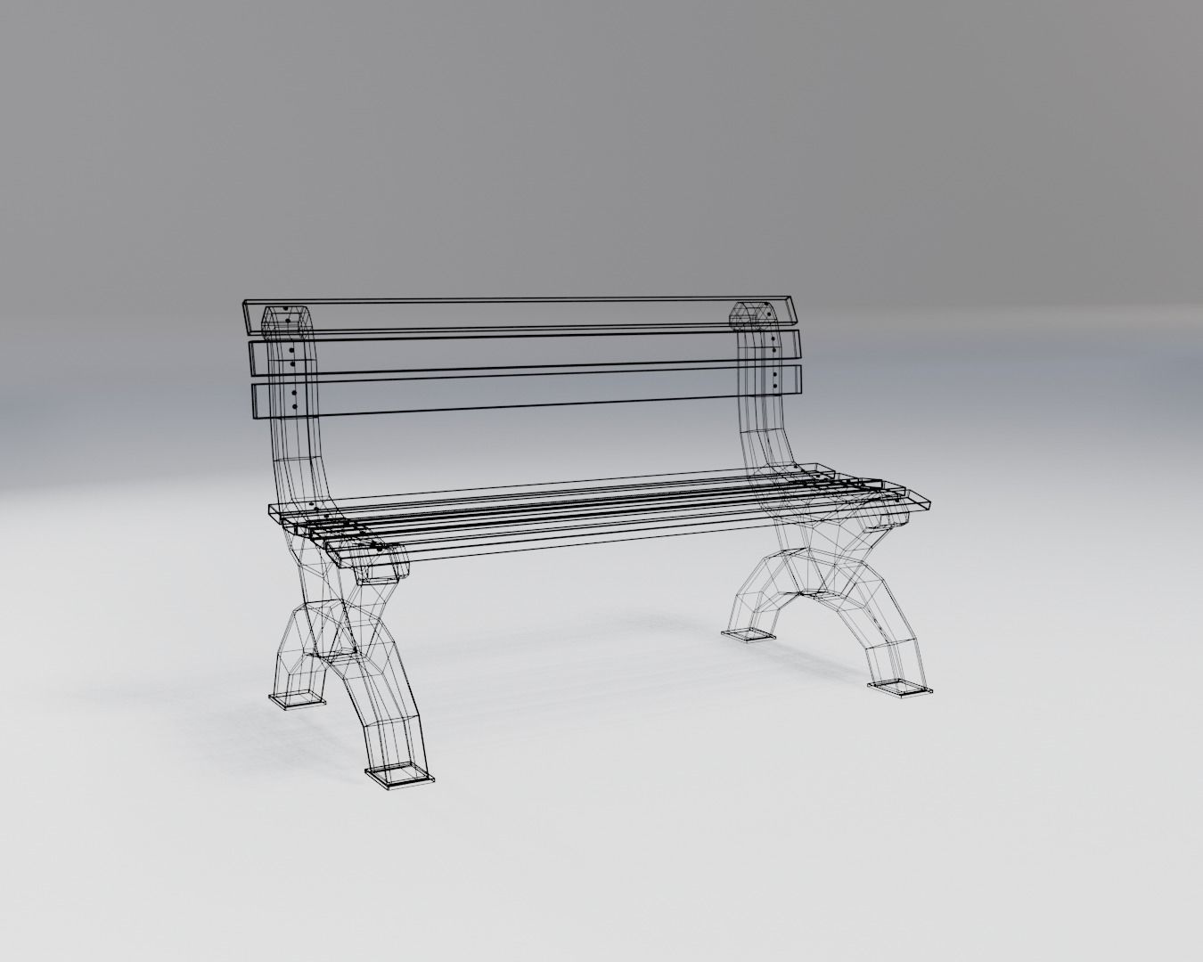 bench - sci-fi theme - modern  Low-poly 3D model_1