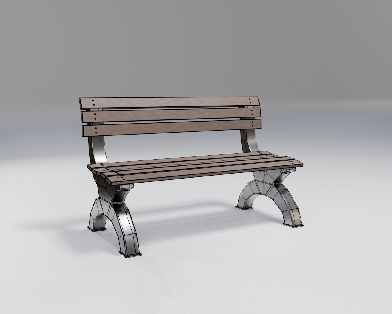 bench - sci-fi theme - modern  Low-poly 3D model_2