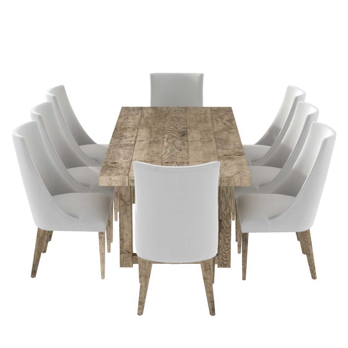 Restoration Hardware ELLA FABRIC CHAIR and CAYDEN  DINING TABLE 3D model_10