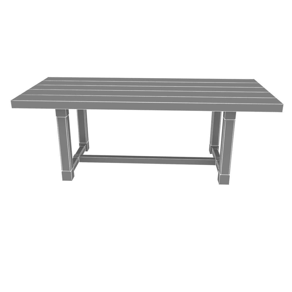 Restoration Hardware ELLA FABRIC CHAIR and CAYDEN  DINING TABLE 3D model_8