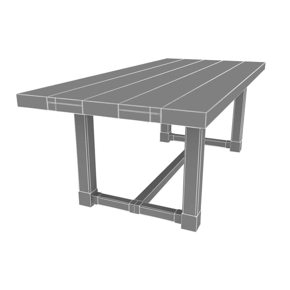 Restoration Hardware ELLA FABRIC CHAIR and CAYDEN  DINING TABLE 3D model_7