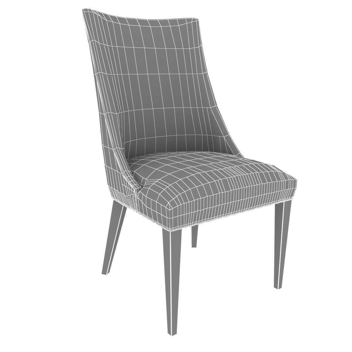 Restoration Hardware ELLA FABRIC CHAIR and CAYDEN  DINING TABLE 3D model_5