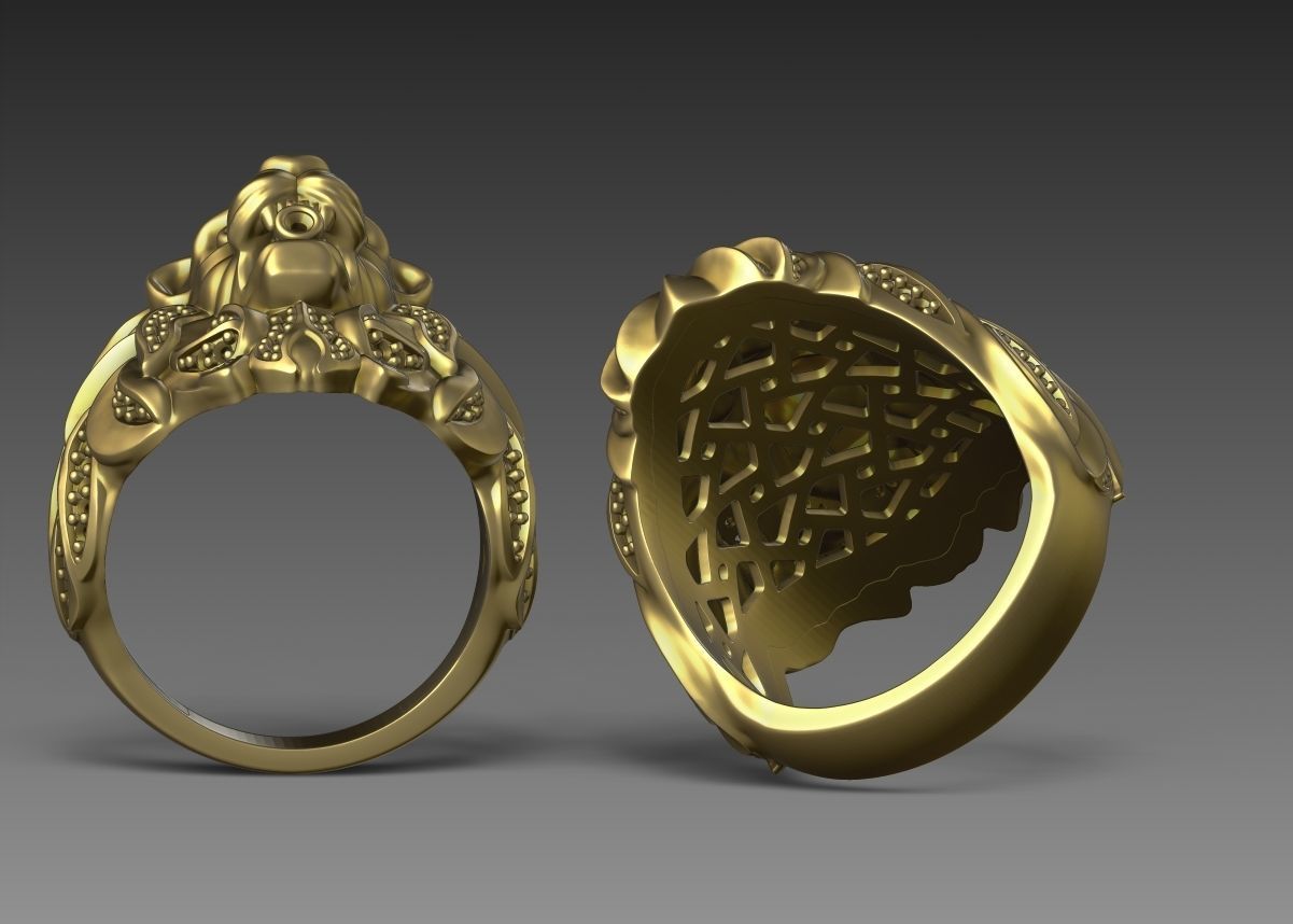 lion ring 3D print model_5