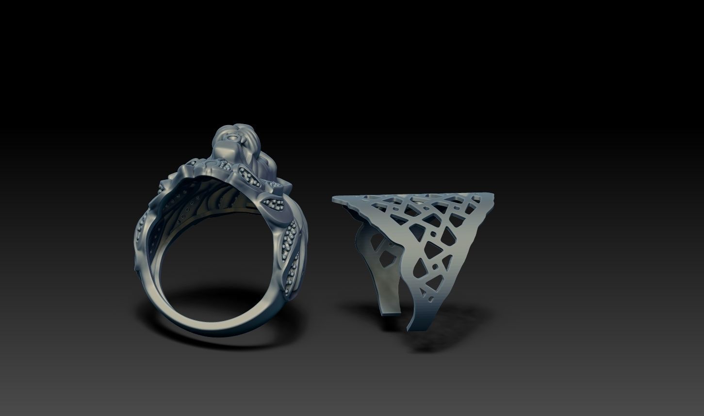 lion ring 3D print model_2