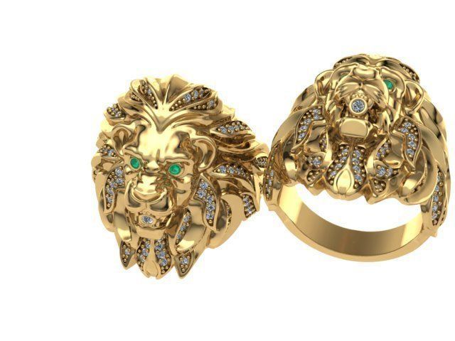 lion ring 3D print model_6