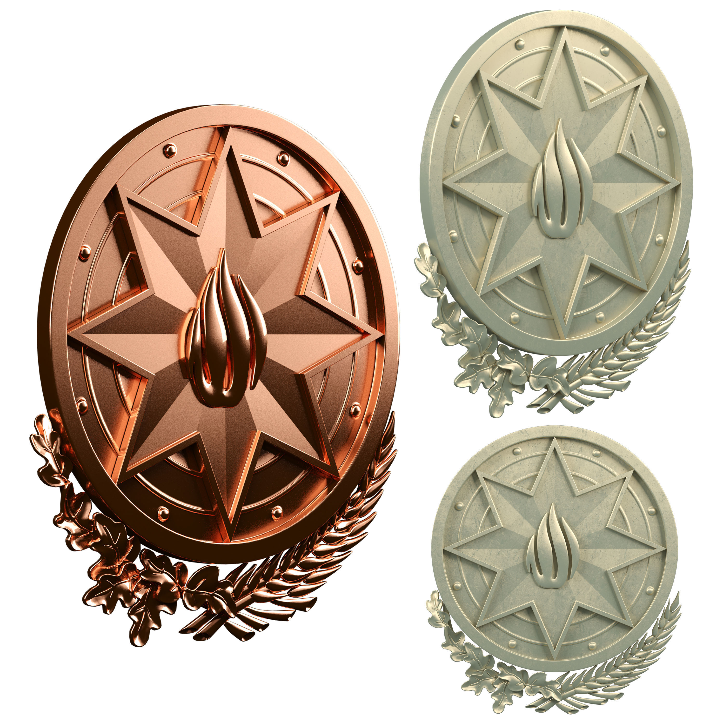 The national emblem of Azerbaijan 3D model_1