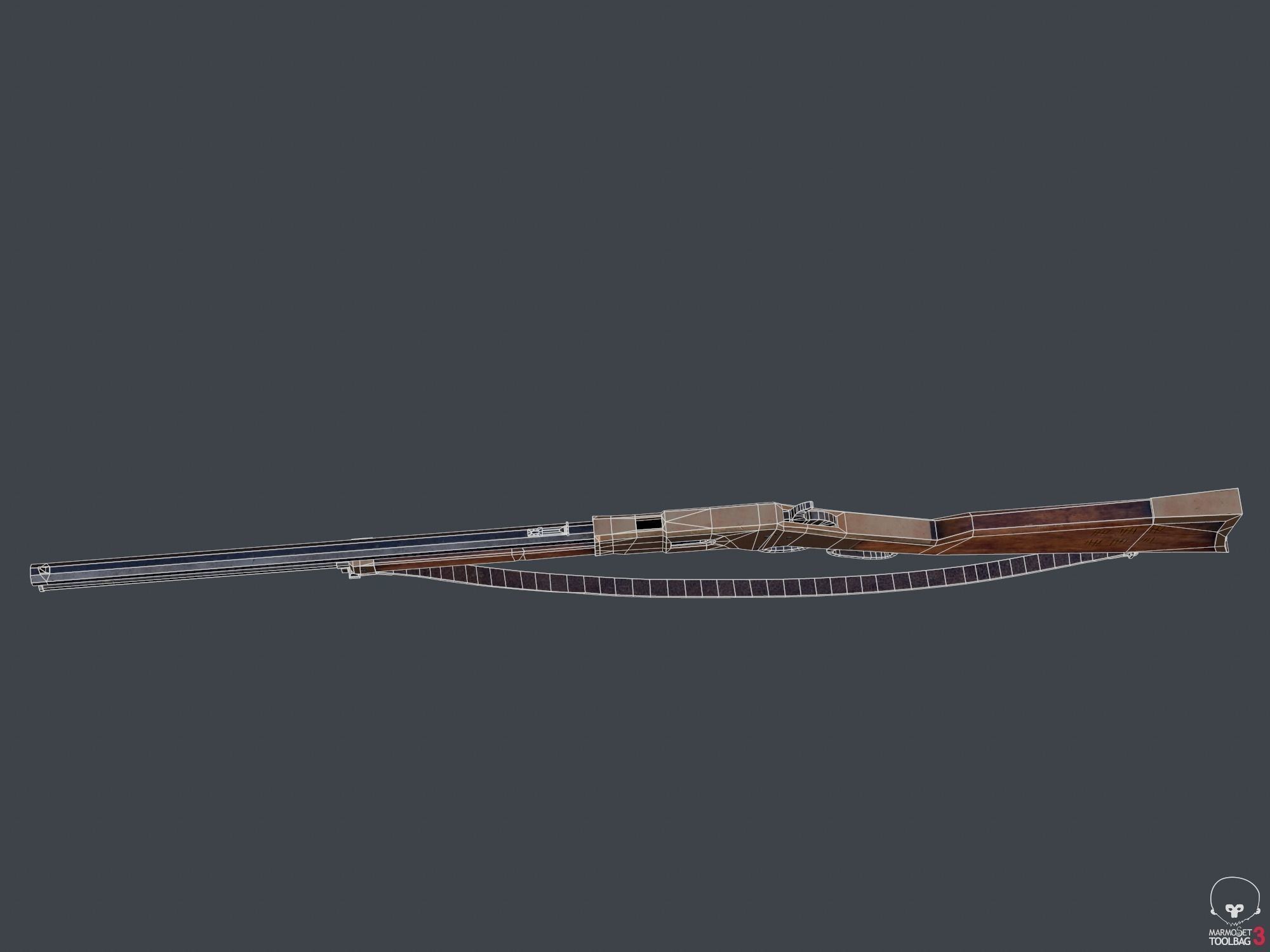 Winchester 1866 lever action repeater  Low-poly 3D model_5
