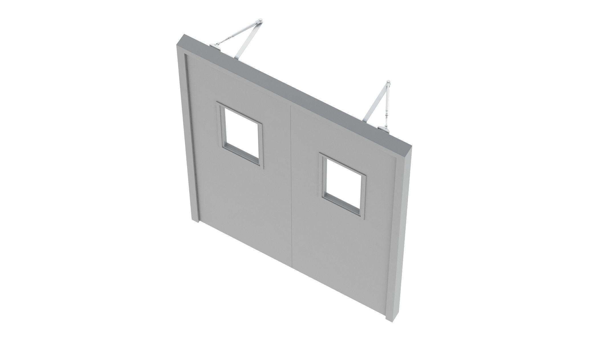 Double Fire Exit Door 3D model_10