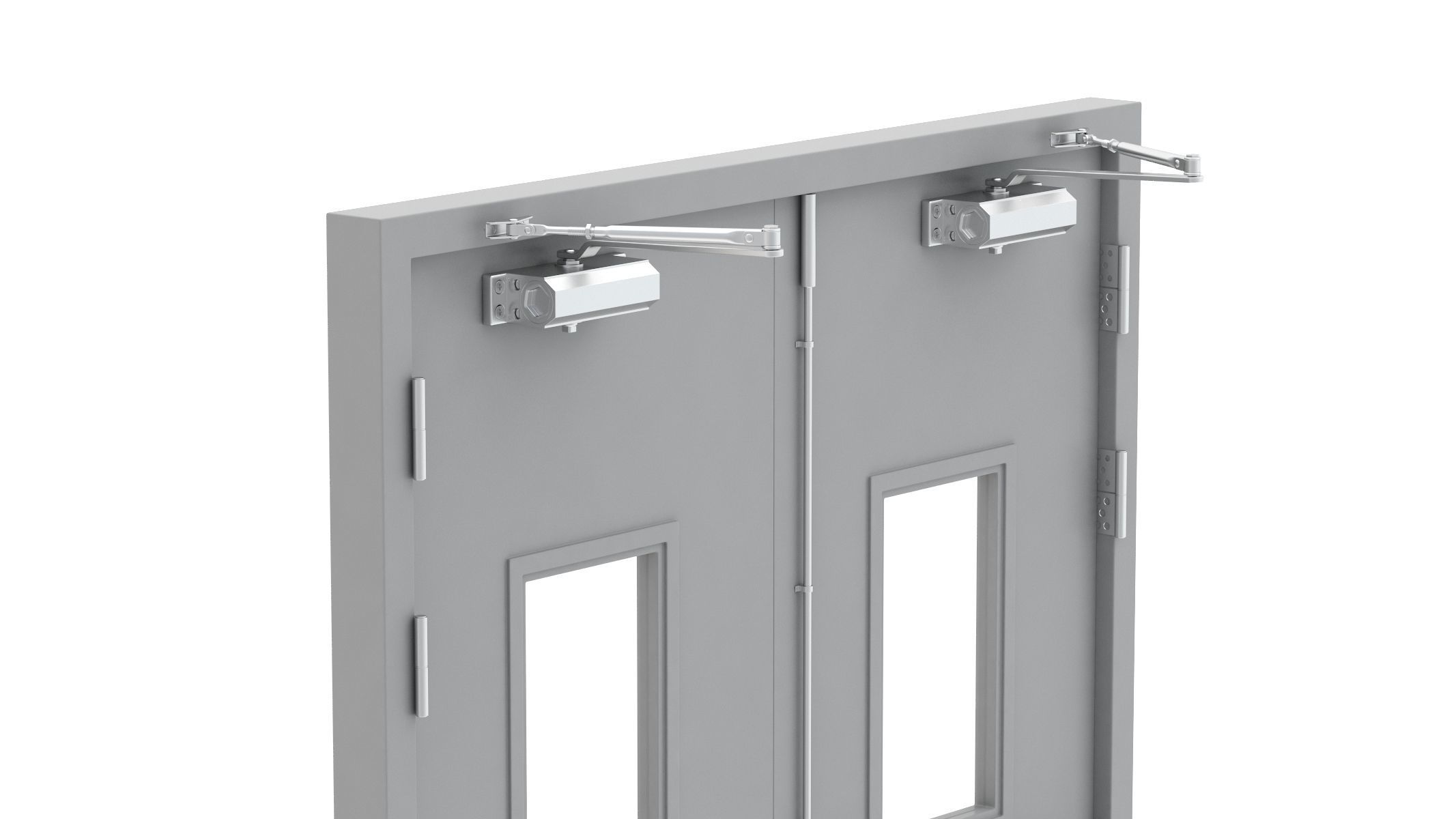 Double Fire Exit Door 3D model_13