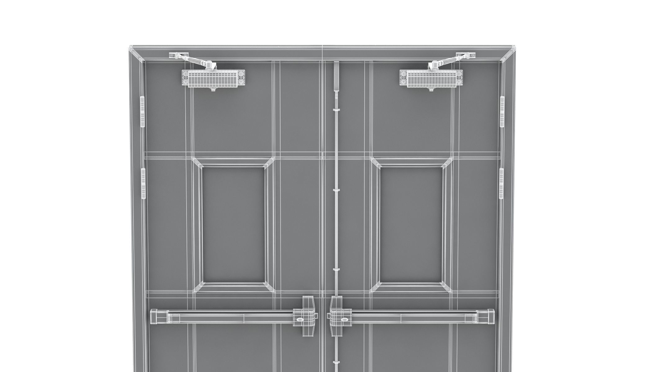 Double Fire Exit Door 3D model_31