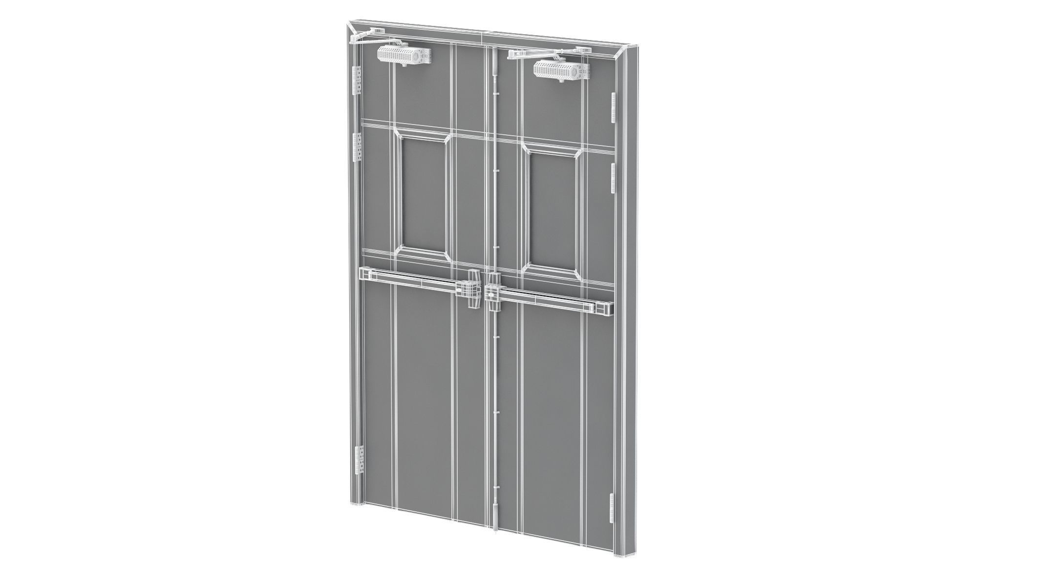 Double Fire Exit Door 3D model_26
