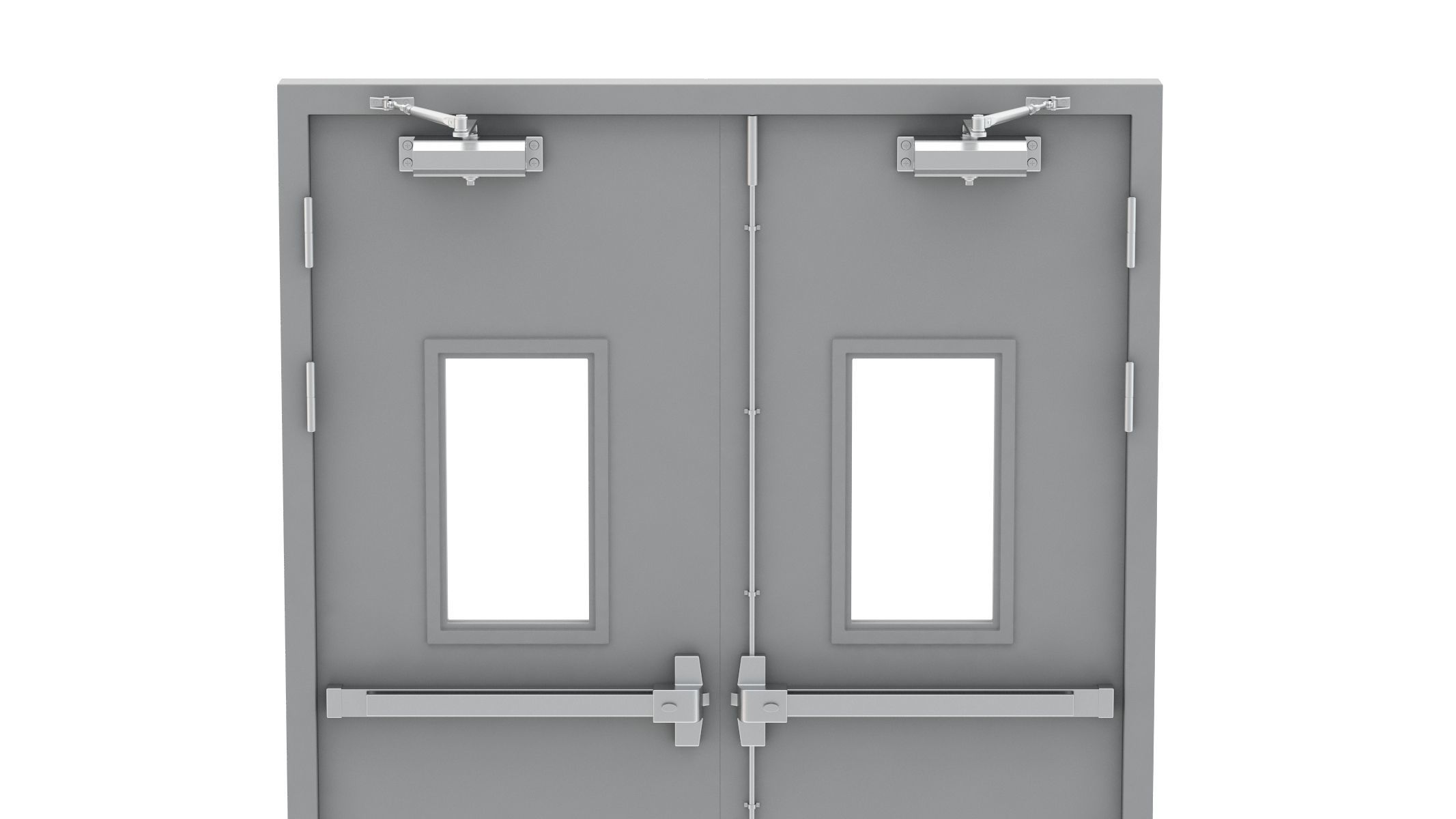 Double Fire Exit Door 3D model_11