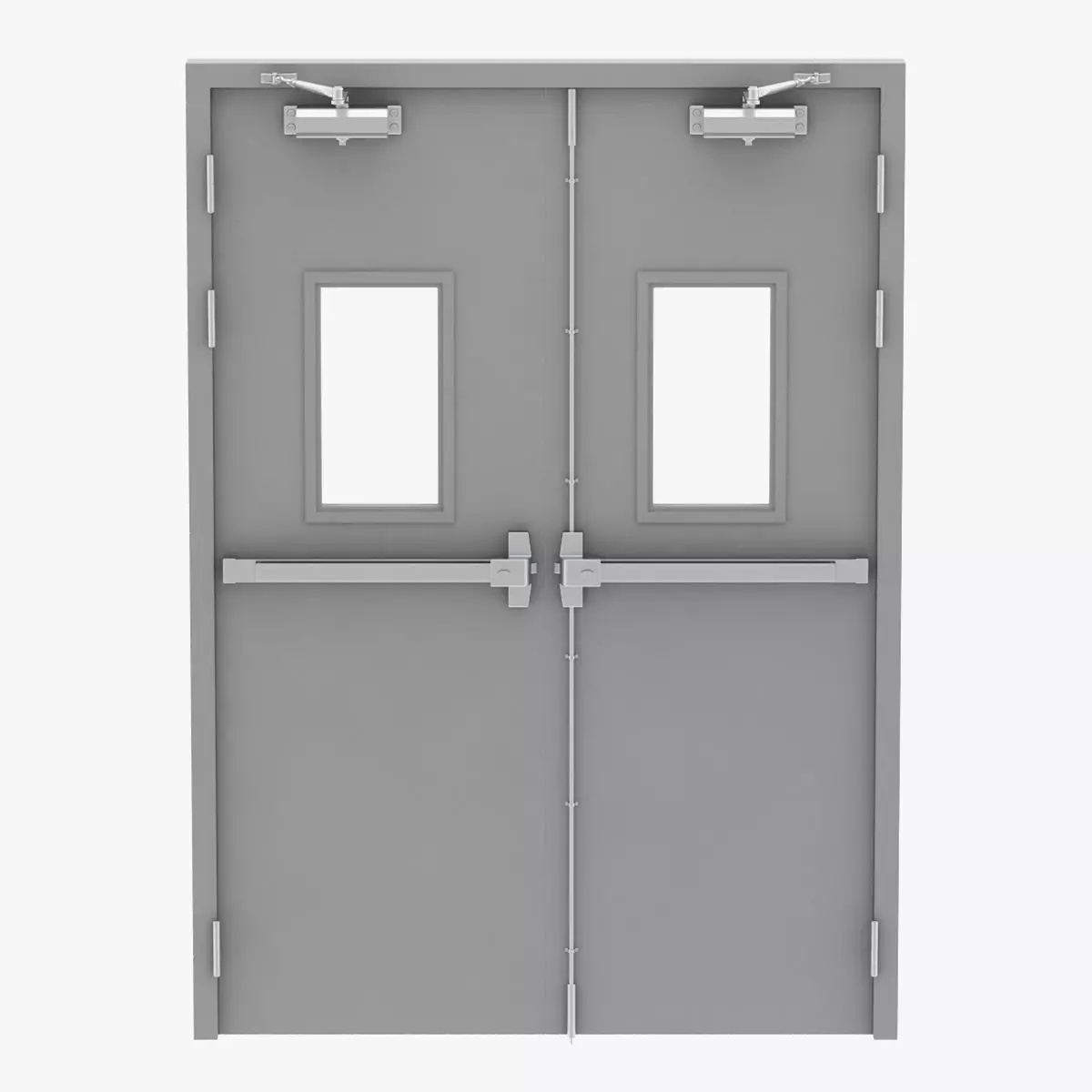 Double Fire Exit Door 3D model_0