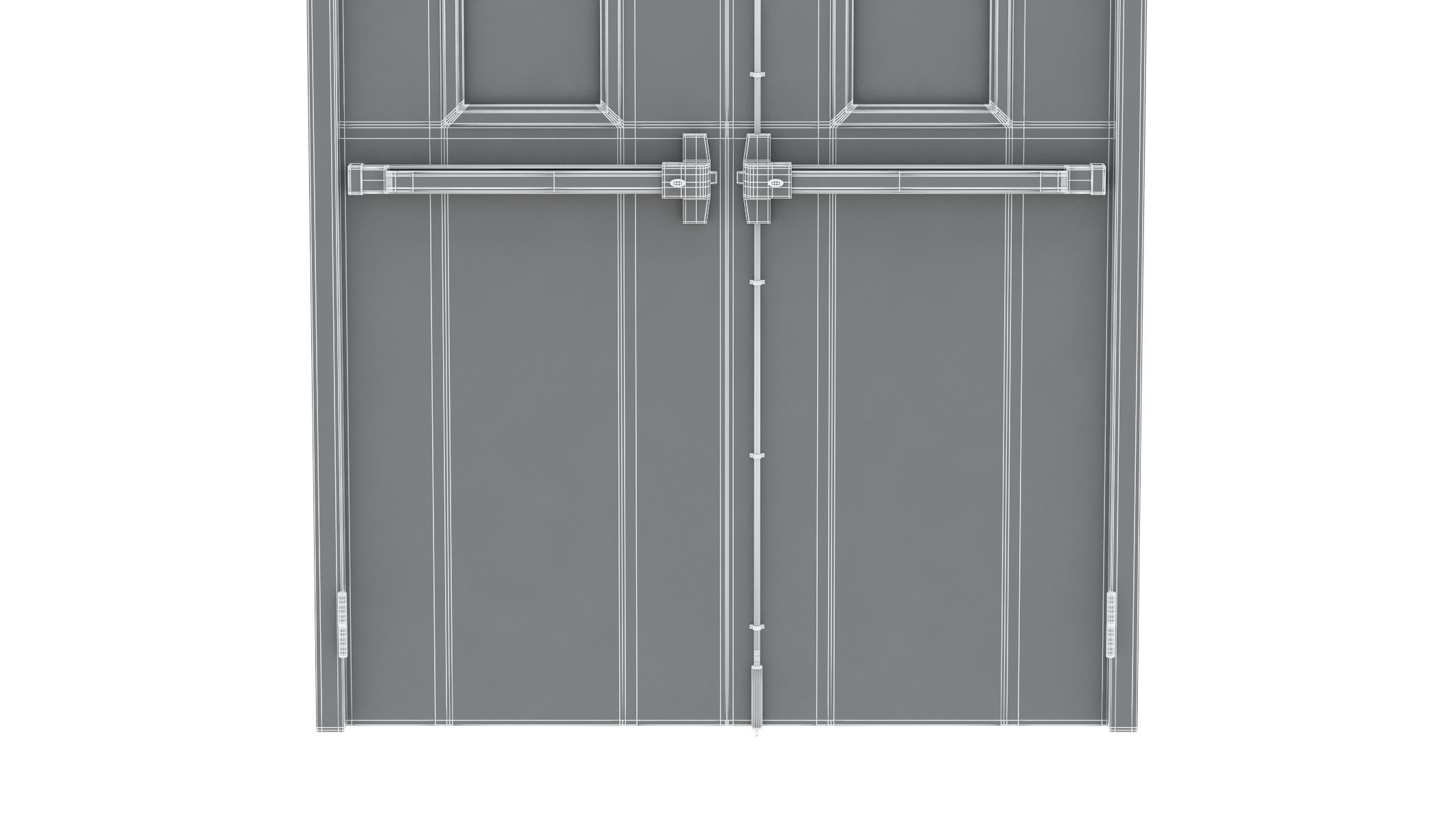 Double Fire Exit Door 3D model_32