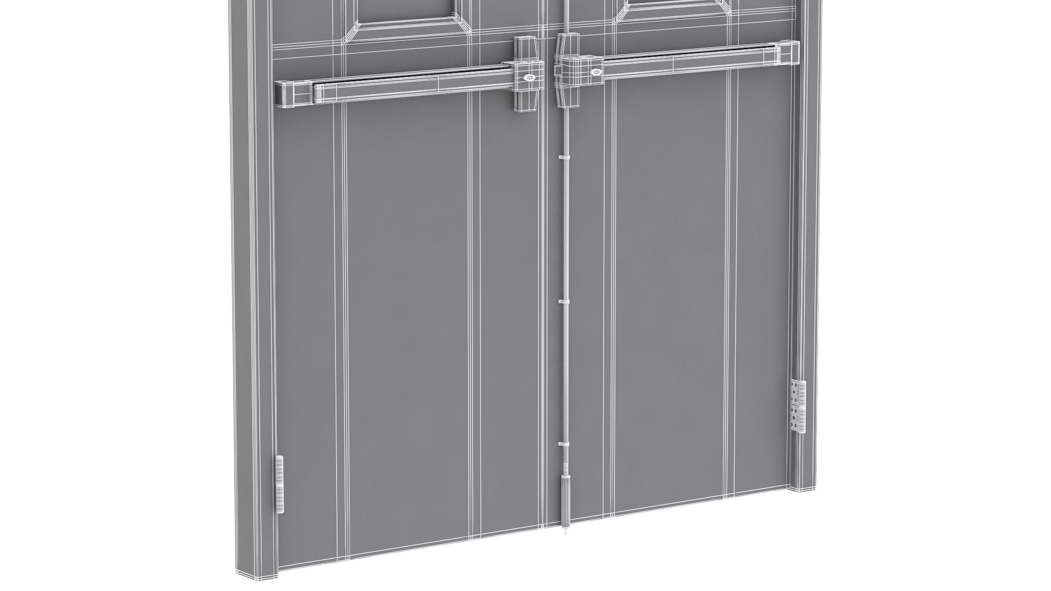 Double Fire Exit Door 3D model_34