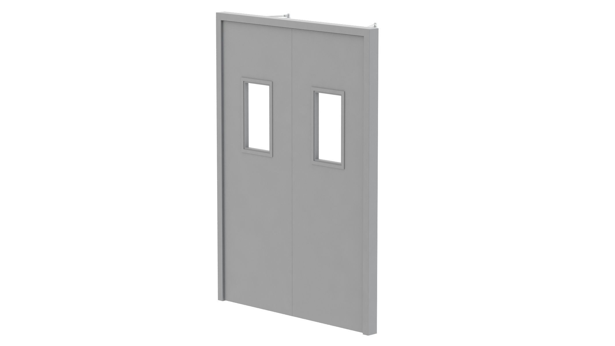 Double Fire Exit Door 3D model_3