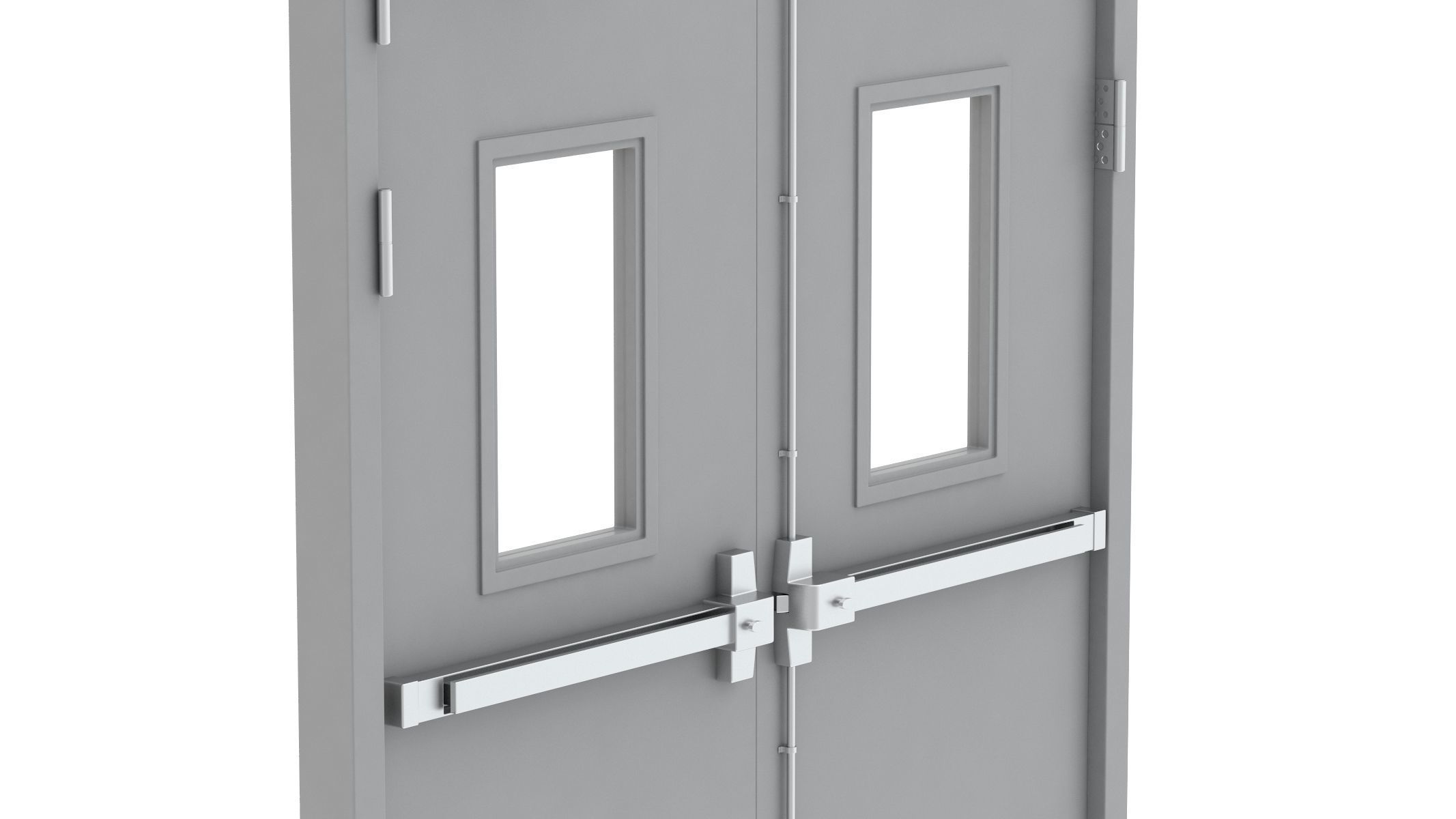 Double Fire Exit Door 3D model_14