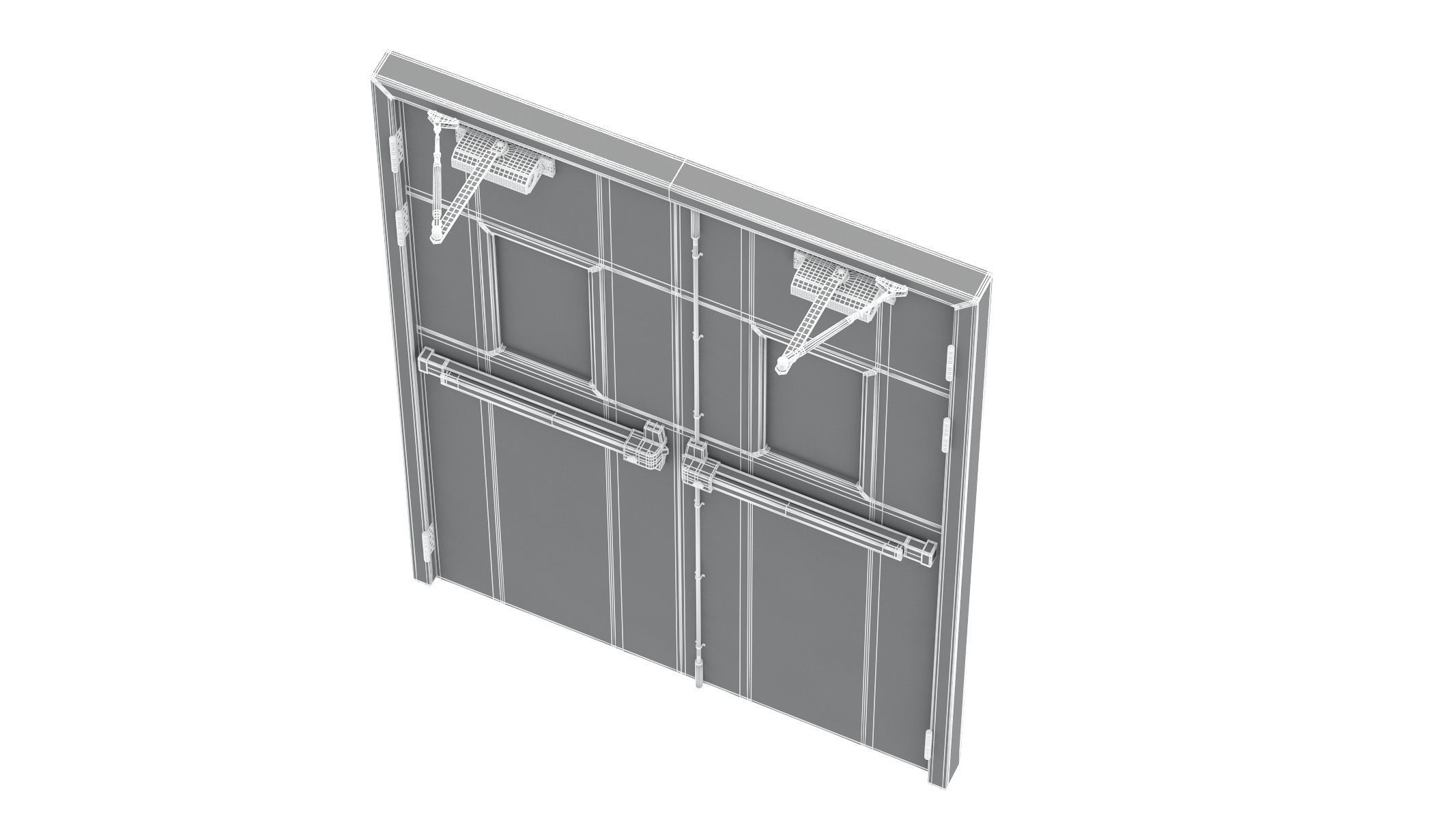 Double Fire Exit Door 3D model_27
