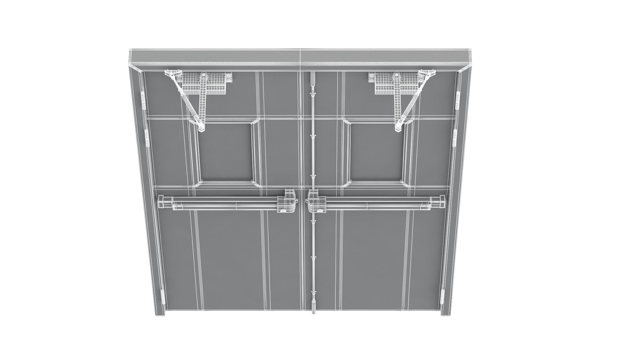 Double Fire Exit Door 3D model_28