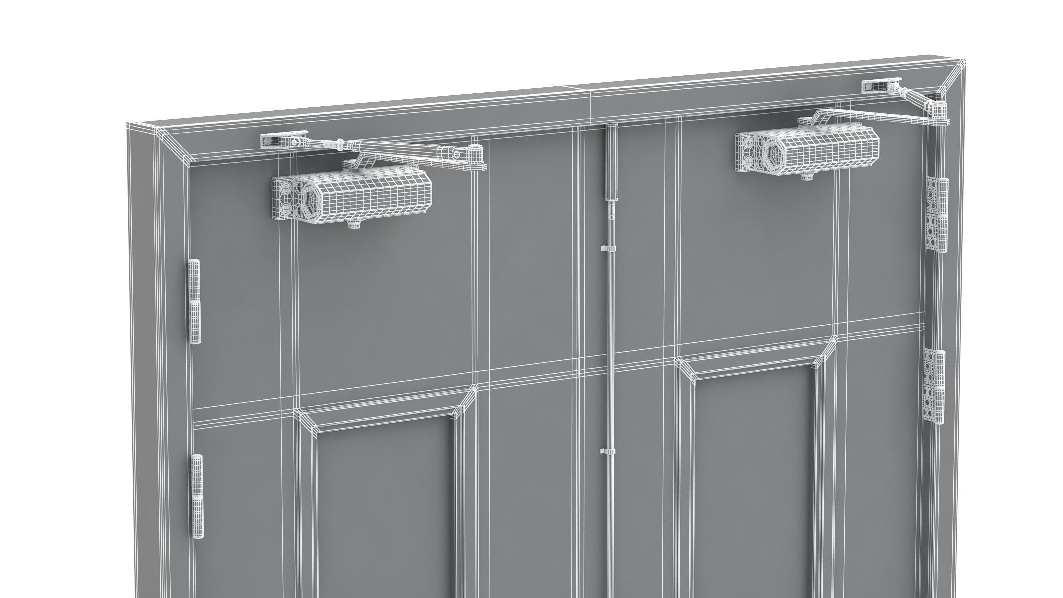 Double Fire Exit Door 3D model_33