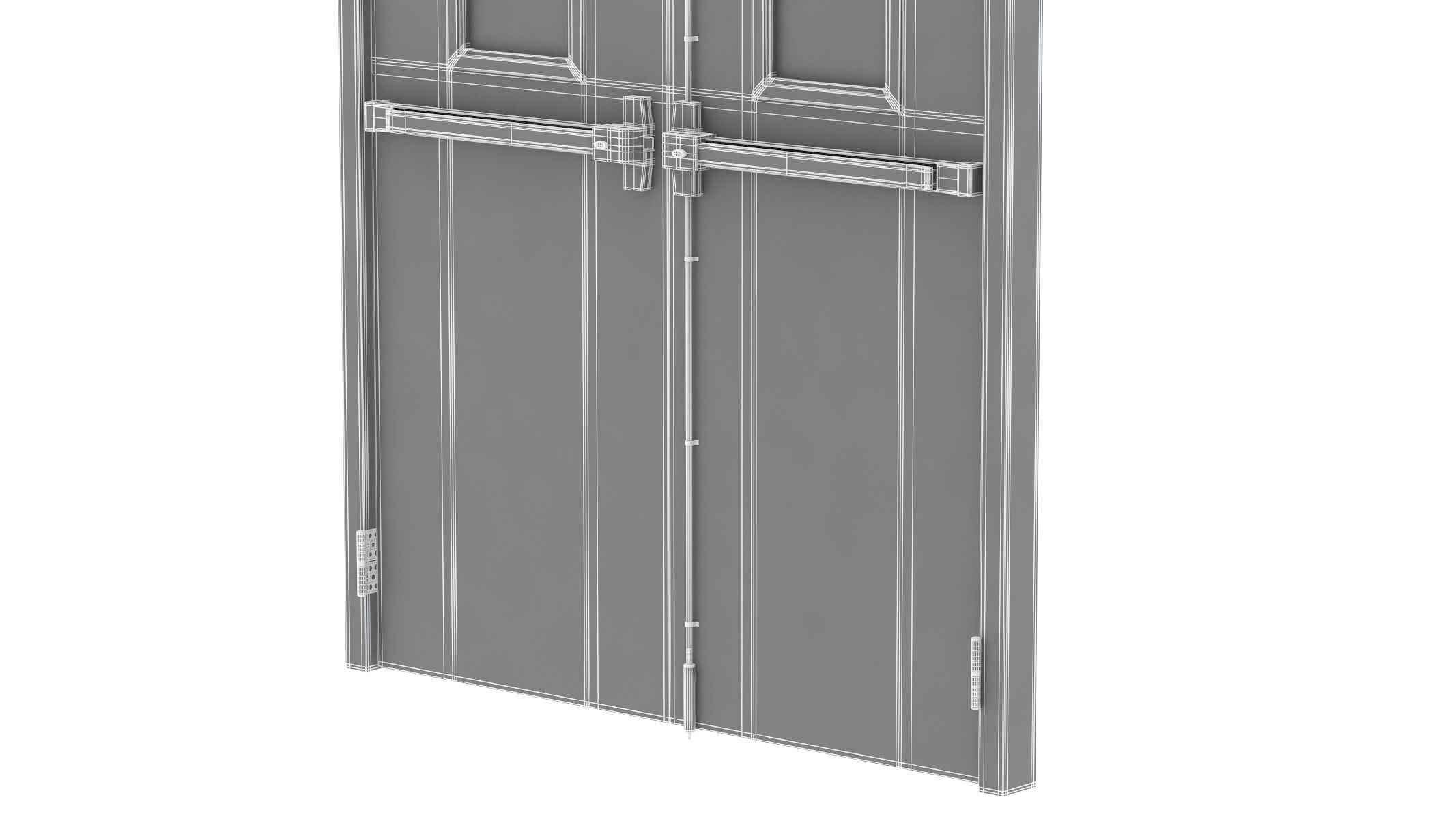 Double Fire Exit Door 3D model_40