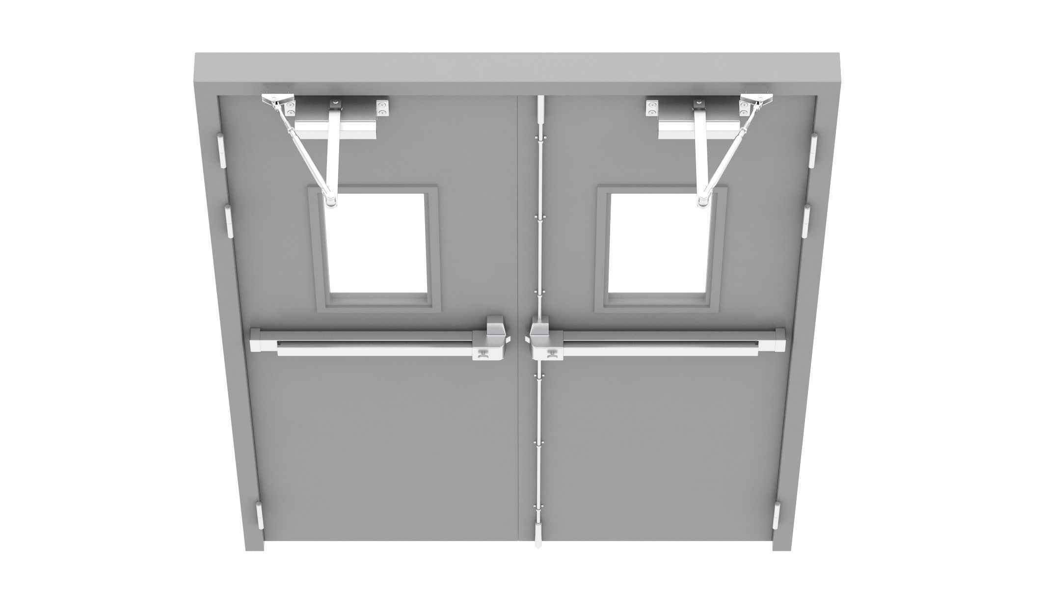 Double Fire Exit Door 3D model_7