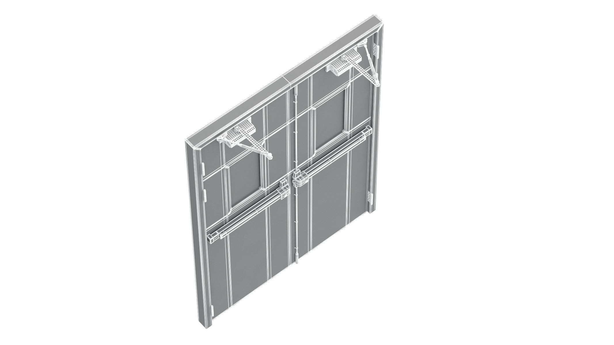 Double Fire Exit Door 3D model_29