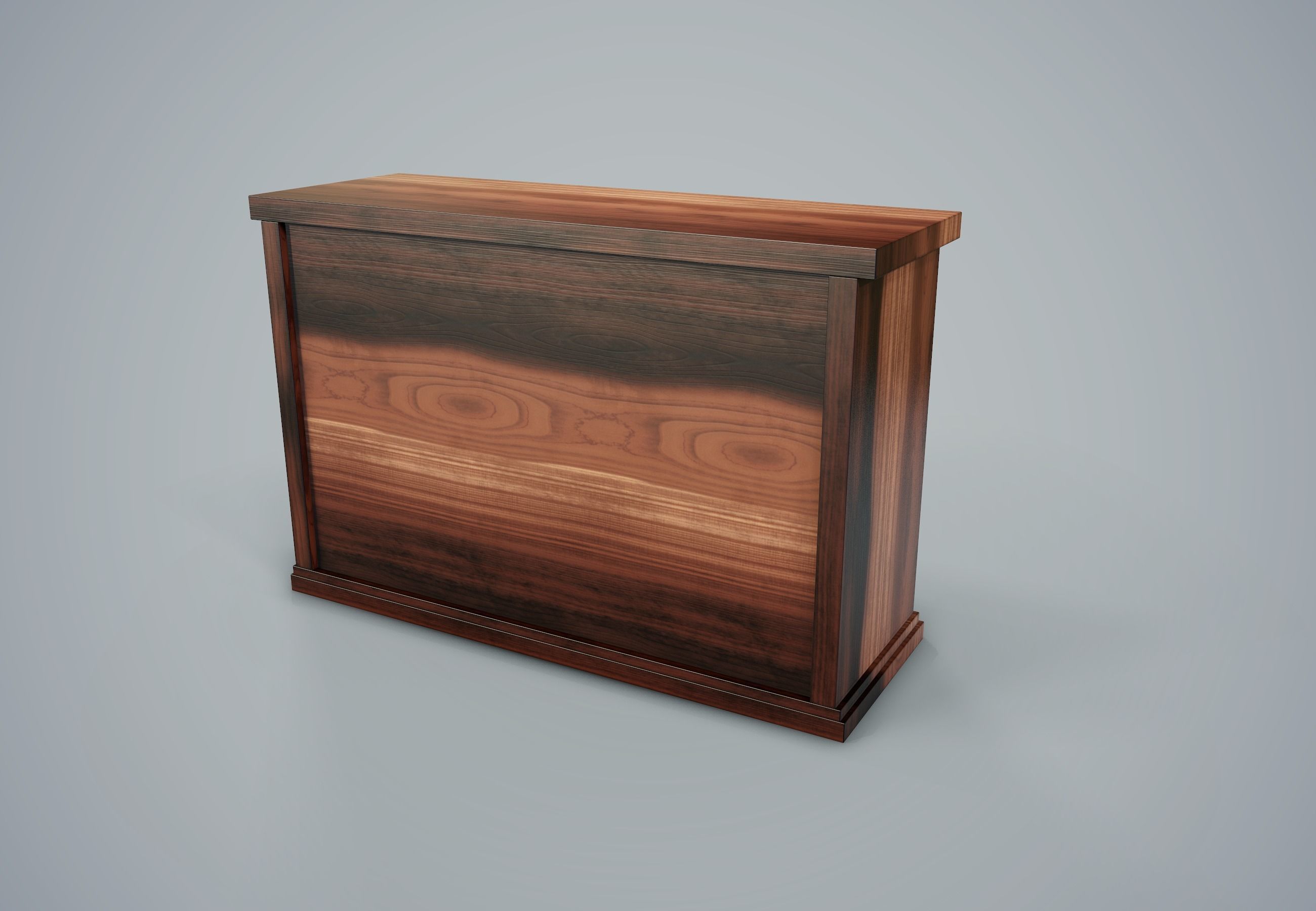 Cupboard PBR Game Ready sideboard with glass doors Low-poly 3D model_4